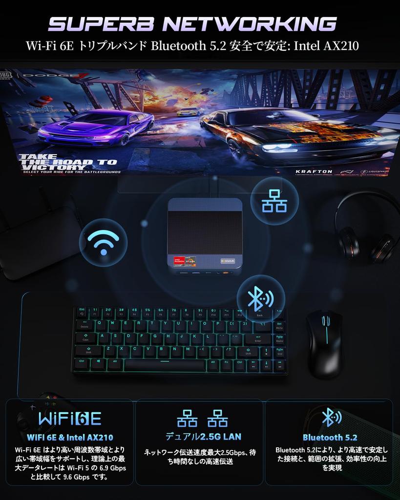 BOSGAME Mini PC AMD Ryzen 7640HS P3MIX mini pc 8C16T up to GHz DDR5 SSD 760M Windows 11 Pro compatible Silent fan LAN USB4 WIFI6E Small form factor