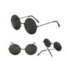 Retro Round Sunglasses for Men Women Vintage Metal Toad Glasses Fashionable Wedding Eyewear Unisex Accessory