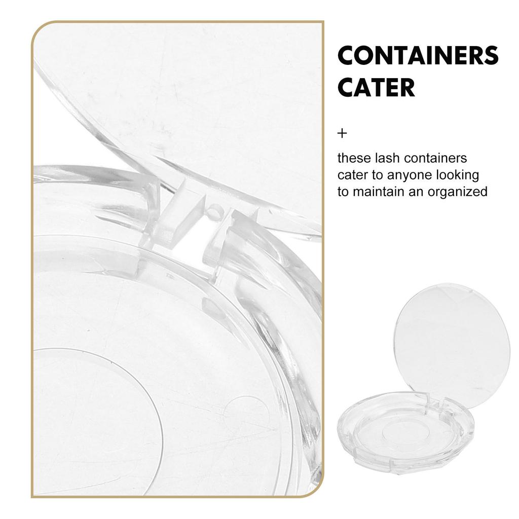 10Pcs Eyelash Storage Box Circle Lash Organizer Compact Plastic Case Eyelash Packing Holder Empty Lash Container Travel