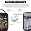 Cartoon Skeleton Eating Ramen Food Halloween Insulated Lunch Bag for Women Children Portable Food Boxes Thermal Lunch Box Tote