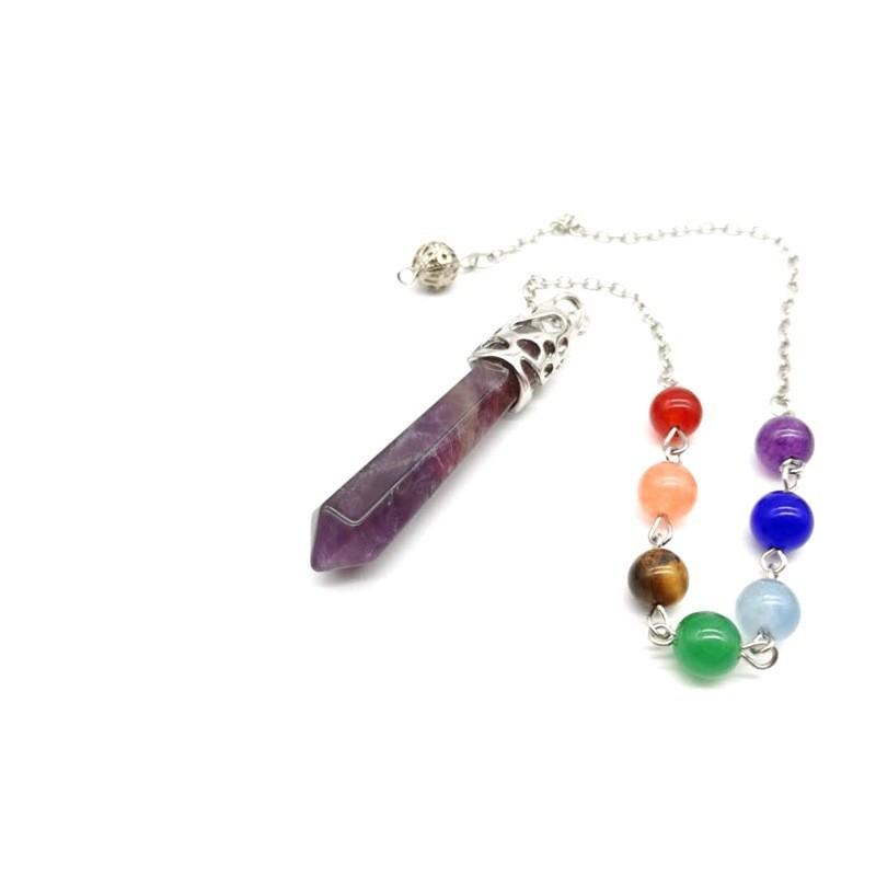 Natural Stone Crystal Agate Hexagonal Column Necklace Jewelry Accessories Pendant Pendulum Pendant L05