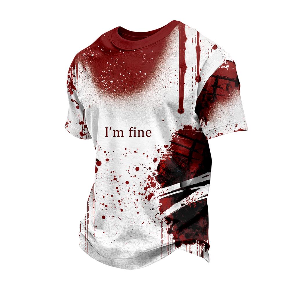 Men's Short Sleeve Halloween Print T-Shirt Casual Fashion Top