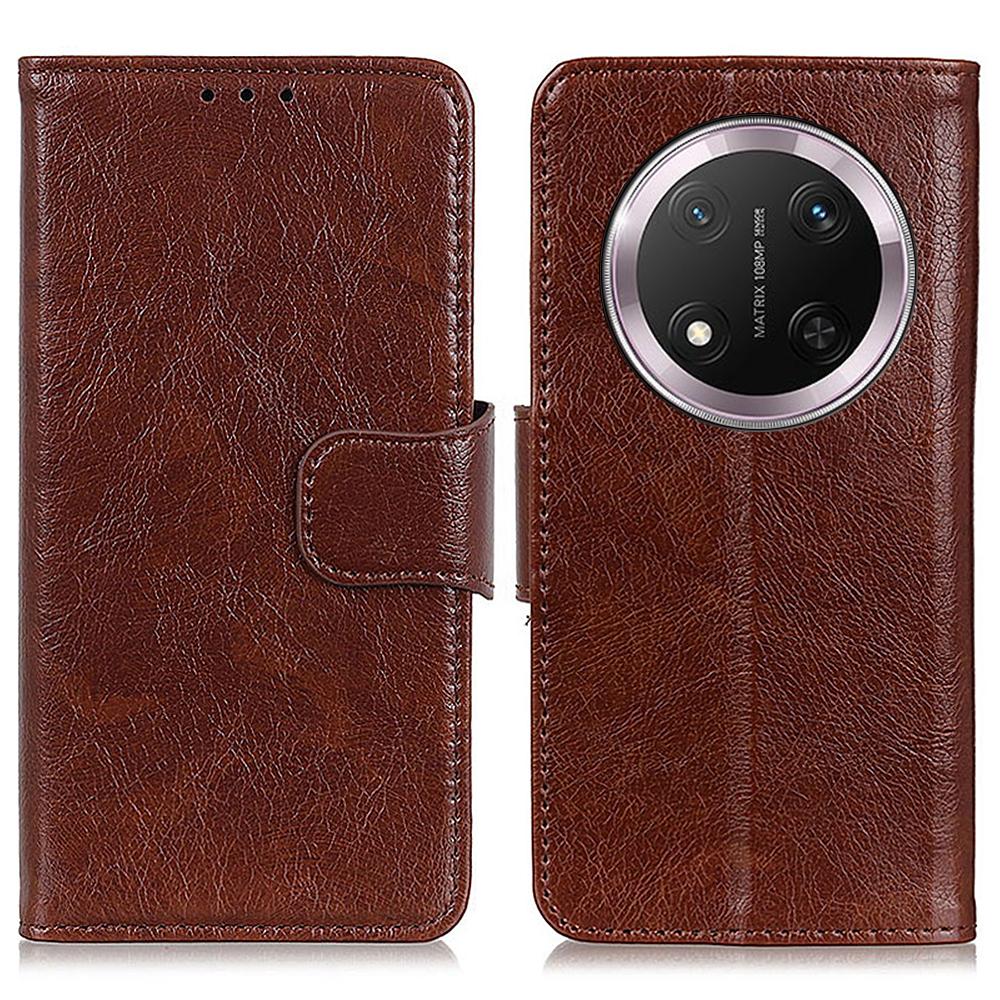 

Для Honor Magic7 Lite 5G/X9c 5G/X60 Pro 5G Чехол Кошелек-обложка для телефона из спилковой кожи с текстурой наппа Brown