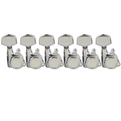 Musiclily Pro 6-String Locking Tuners for ST Strat/TL Telecaster Electric Guitars, Chrome Hex Buttons