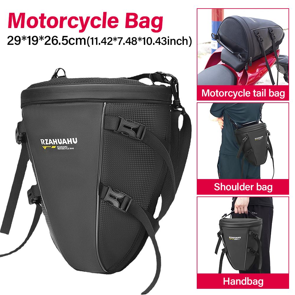 Large Capacity Motorcycle Rear Seat Bag Waterproof Motorbike Tail Bag Saddle Bag for Travel Storage Fits for Electric Bike
