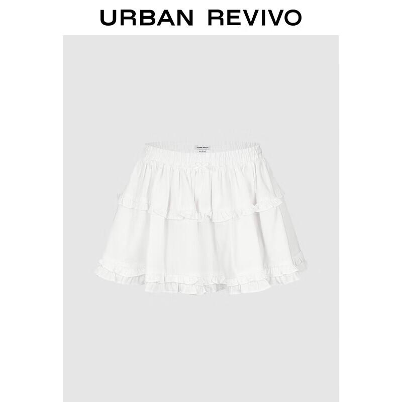 UR 2025 Autumn Ballet Style Ruffle Mini Skirt