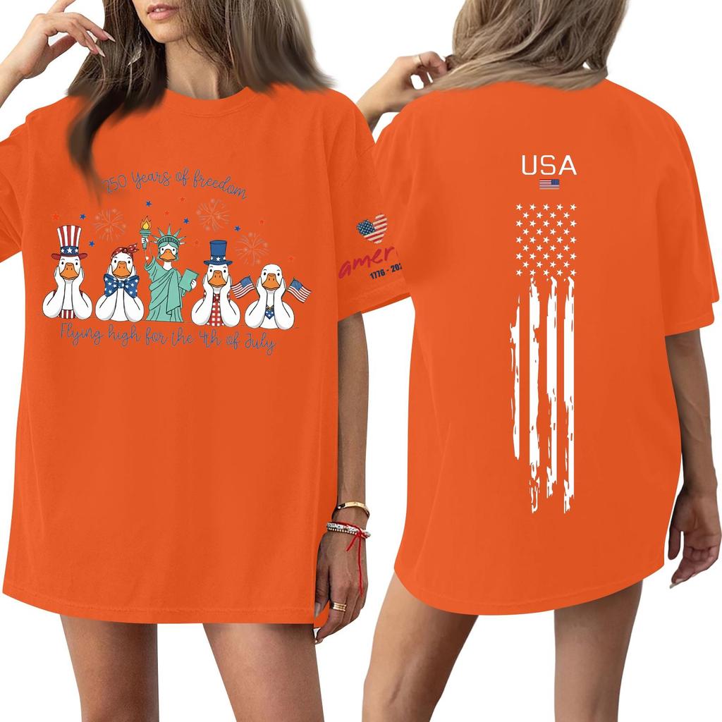 Women's Casual Fashion Round Neck Casual Print Short Sleeve T-Shirt Top