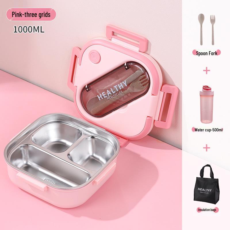 Korean Style 304 Stainless Steel Insulated Lunch Box for Men, Women, Students, and Office Workers
