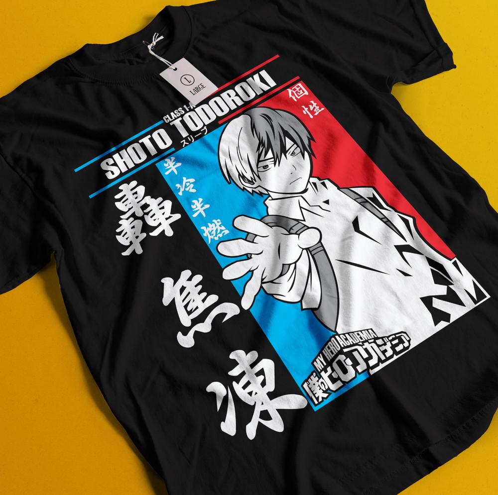 

Shoto Todoroki T-Shirt My Hero Academia Bakugo Katsuki Tee Anime Dabi Deku Shirt 4XL