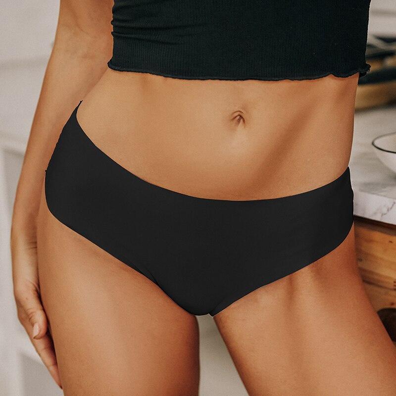 FINETOO Seamless Panties Women Sexy V Waist Briefs M-2XL Plus Size Underwear Comfortable Ladies Underpants Lingerie