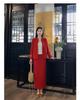 Winter 2026 Red High-End Double-Sided Wool Coat and Skirt Suit for Women, Chinese Style - NY033.