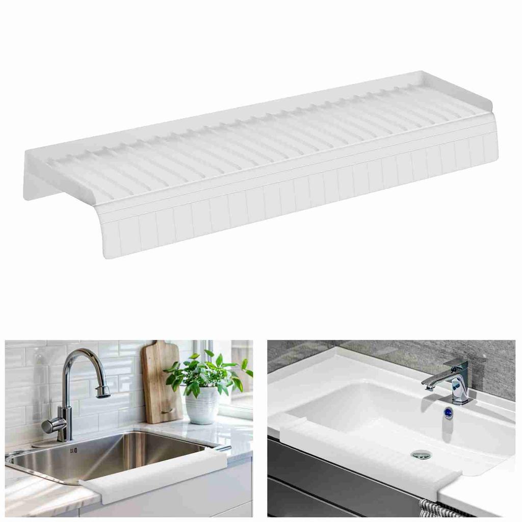 Sink Edges Protector Expandable Silicone Splashproof Mat Multipurpose Countertop Guard for Kitchen Bathtub Sinks