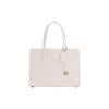 Carter 28 Solid Color Logo Tag Pebble Leather Tote Bag Women Tote White CJ806-B4HA