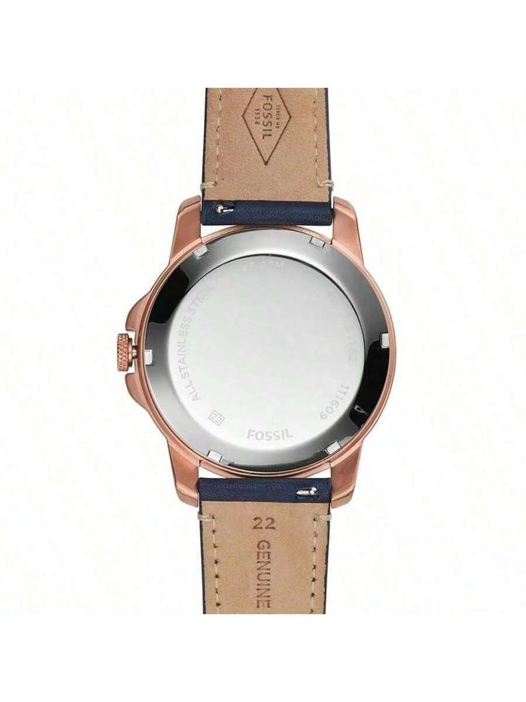 **Grant Series Leather 3-Hand Watch** **Fossil** Featuring Quartz/automatic Movement, Stainless Steel Casing, Scratch-resistant Classic Design.