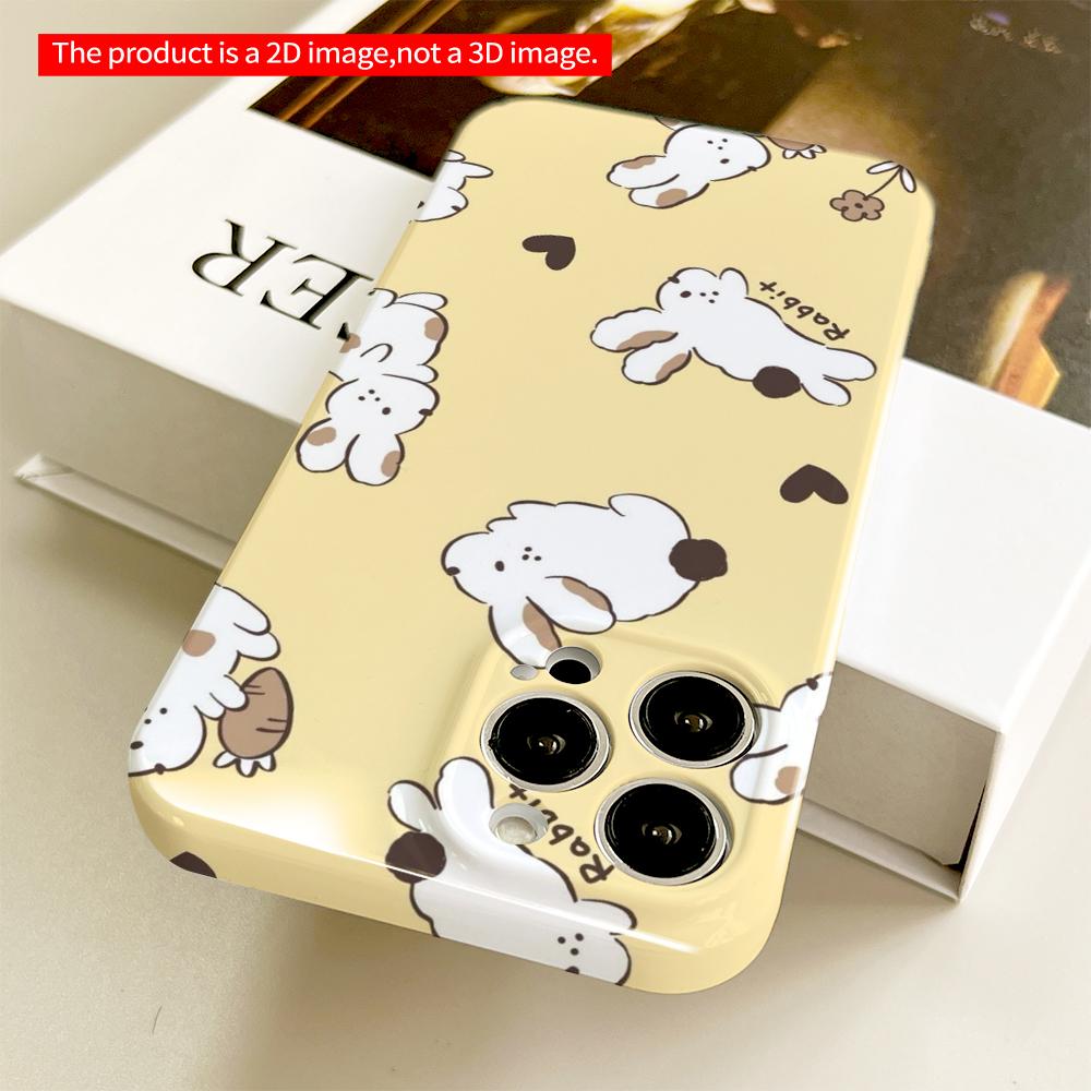 Cute Rabbit Pattern Phone Case All Inclusive Film Hard Phone Case, Compatible with iPhone 18 Pro Max 17 16 15 14 13 12 11