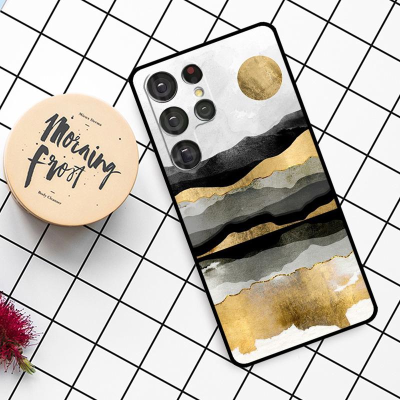 Gold Landscape Painting Case For Samsung Galaxy S24 FE S21 S22 S23 S25 Ultra S9 S10 Plus S20 FE S25 FE Phone Cover