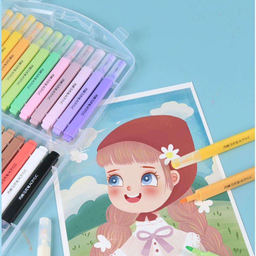 Acryl-Marker-Stift, 24 Farben, 48 Farben, wasserfester und deckender Aquarell-Stift, Kunstmarker