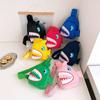 Canvas Shark Pattern Chest Bag Zipper Cartoon Shark Waist Bag Fashion Crossbody Chest Bag