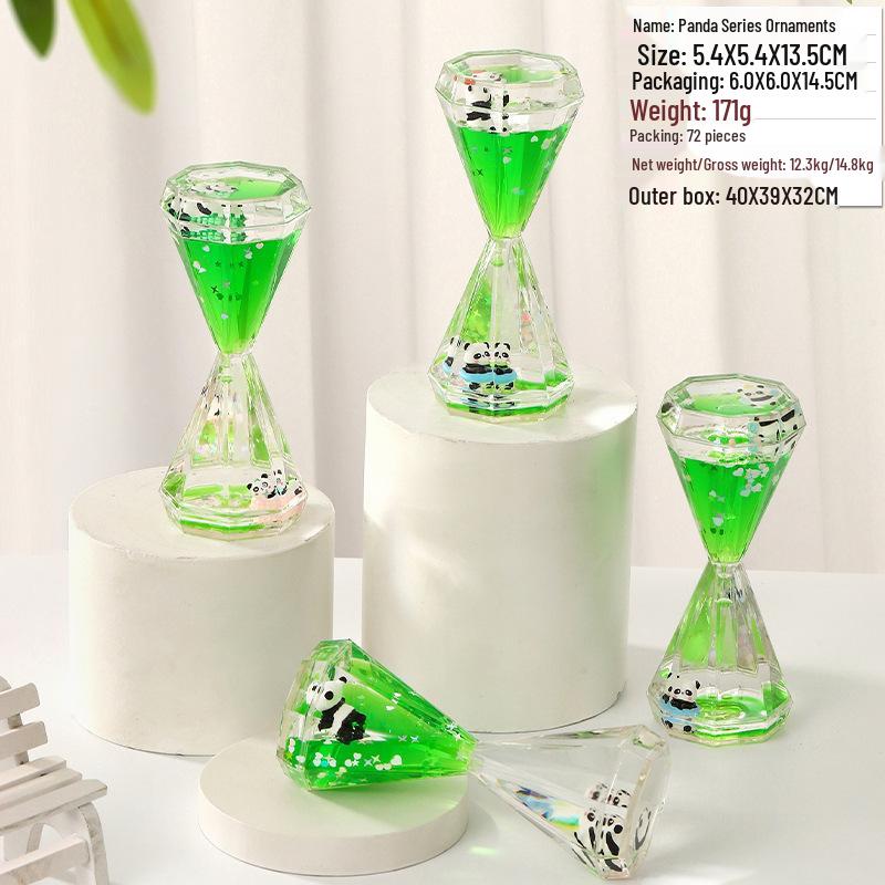 Panda Glitter Liquid Motion Hourglass - Decompression Toy & Acrylic Decoration Gift