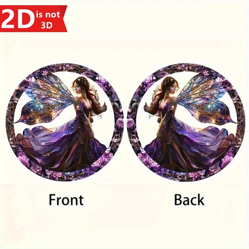 Bohemian Elf Sun Catcher. Stained glass plaque with fairy design for garden, home & room decor.