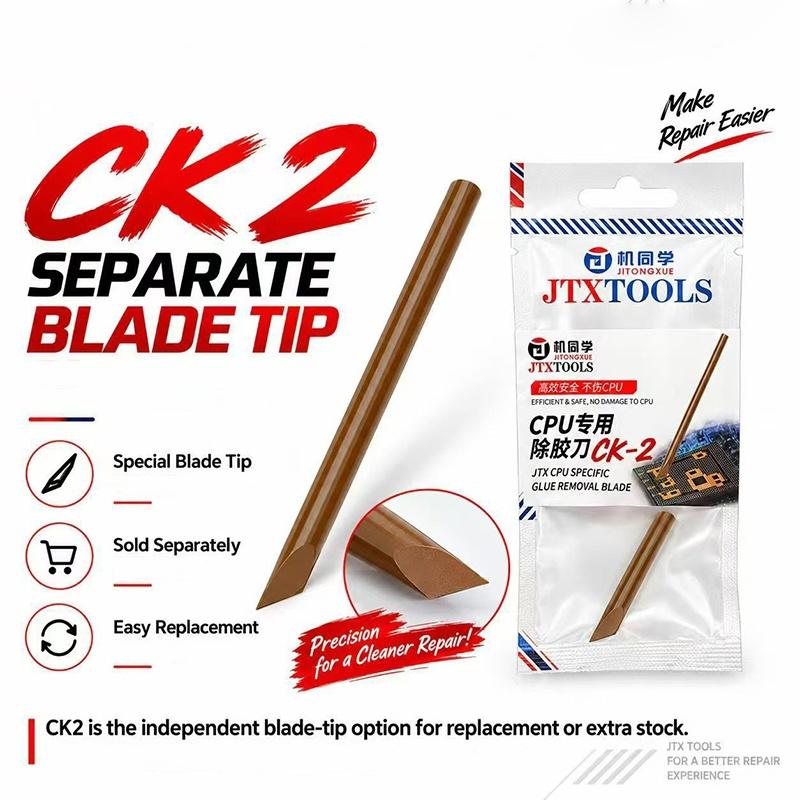 Ck1 Cpu Specific Glue Removal Blade Precision Beveled Tool Heat Resistant Non-Deformable Built For Cpu Black Glue Cleaning