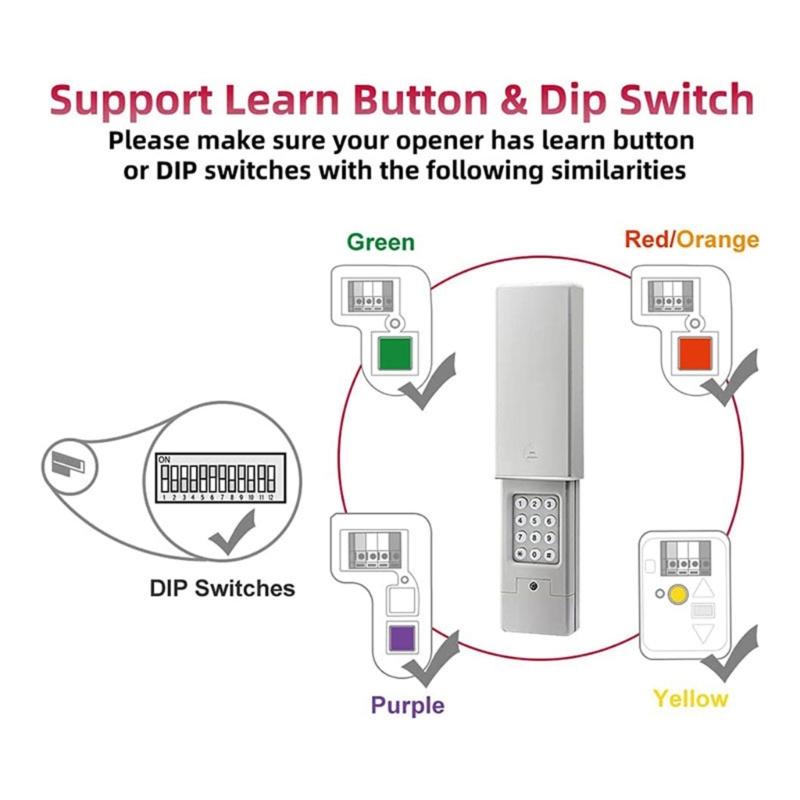 Universal Garage Door Opener Keypad Wireless Keyless Access Keyboard for 877MAX 377LM 977LM Remote Keyless Entry Keypad