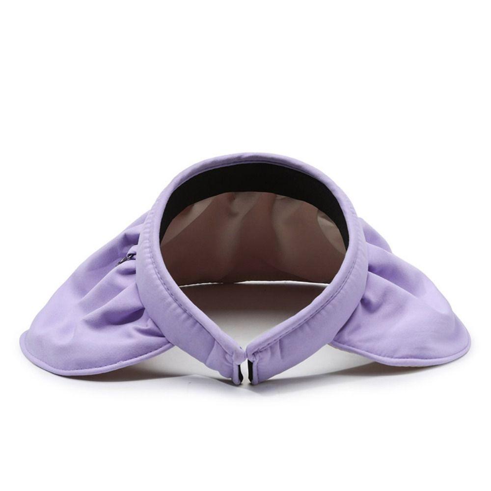 Headband Female Shell Hat Topless Foldable Visor Cap Fashion Sun Protection Cap  Travel