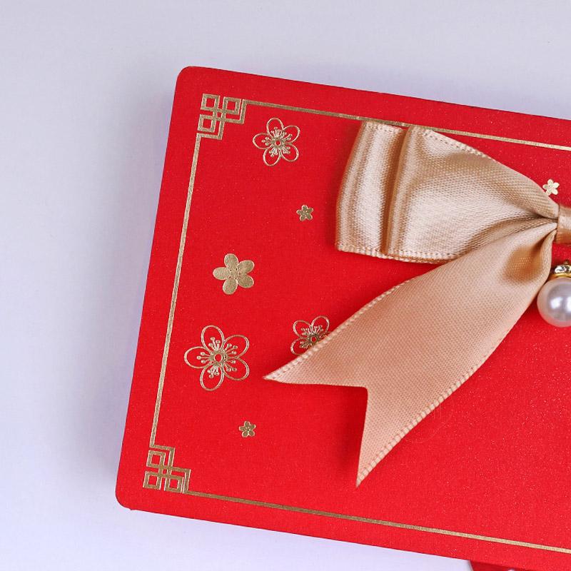 New 6/10 Slots Bowknot Folding Red Packets 2026 CNY Cash Gift Bag Valentine's Day Birthday Wedding Spring Festival Red Envelope