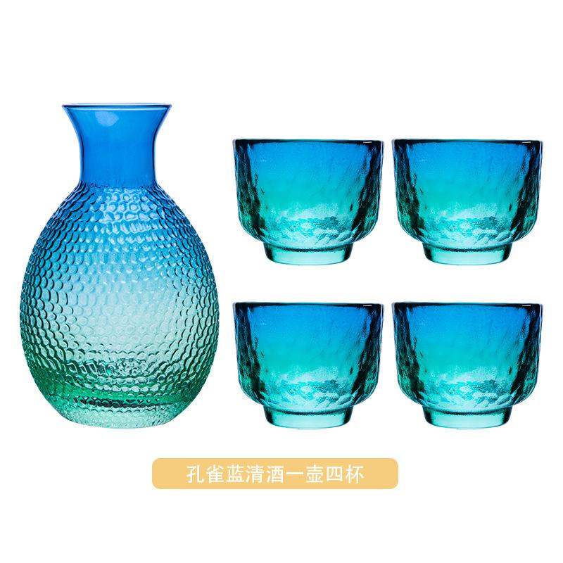Set Sake Giapponese Vetro Martellato Scatola Regalo Uso Domestico Bottiglia per Sake Caraffa per Vino