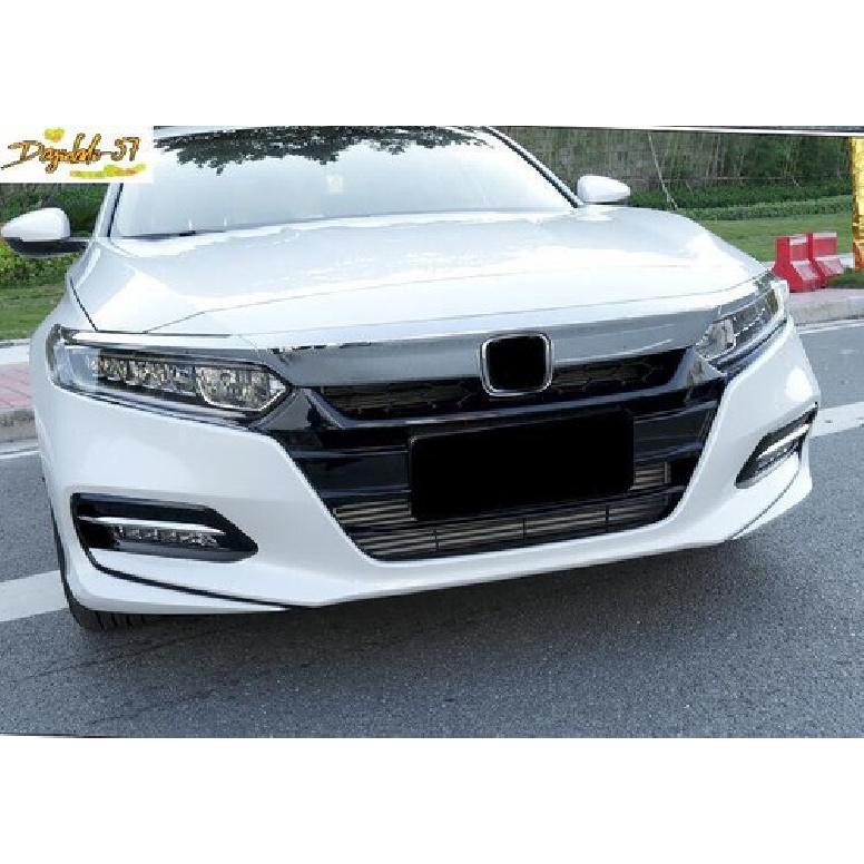 Chrome Front Bumper Fog Light Lamp Eyebrow Cover Trim For Honda Accord 2018-