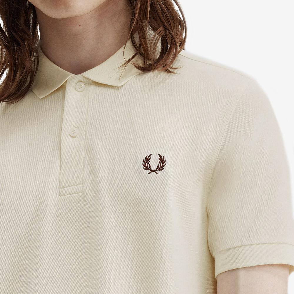 FRED PERRY [M6000] Plain Fred Perry Shirt - Ecru/Oxblood Afpm2536000-V84