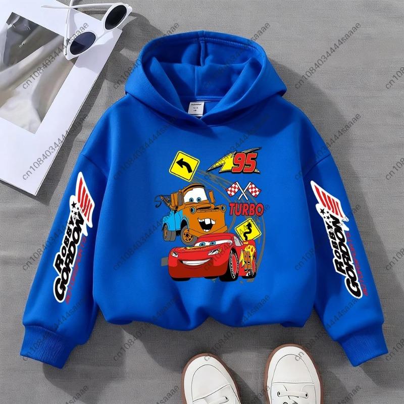 Spring Autumn Lightning Mcqueen Cartoon Children Hoodie Long Sleeve Pixar Car Print Kid Boy Clothes Fashion Pullover Sweatshirts