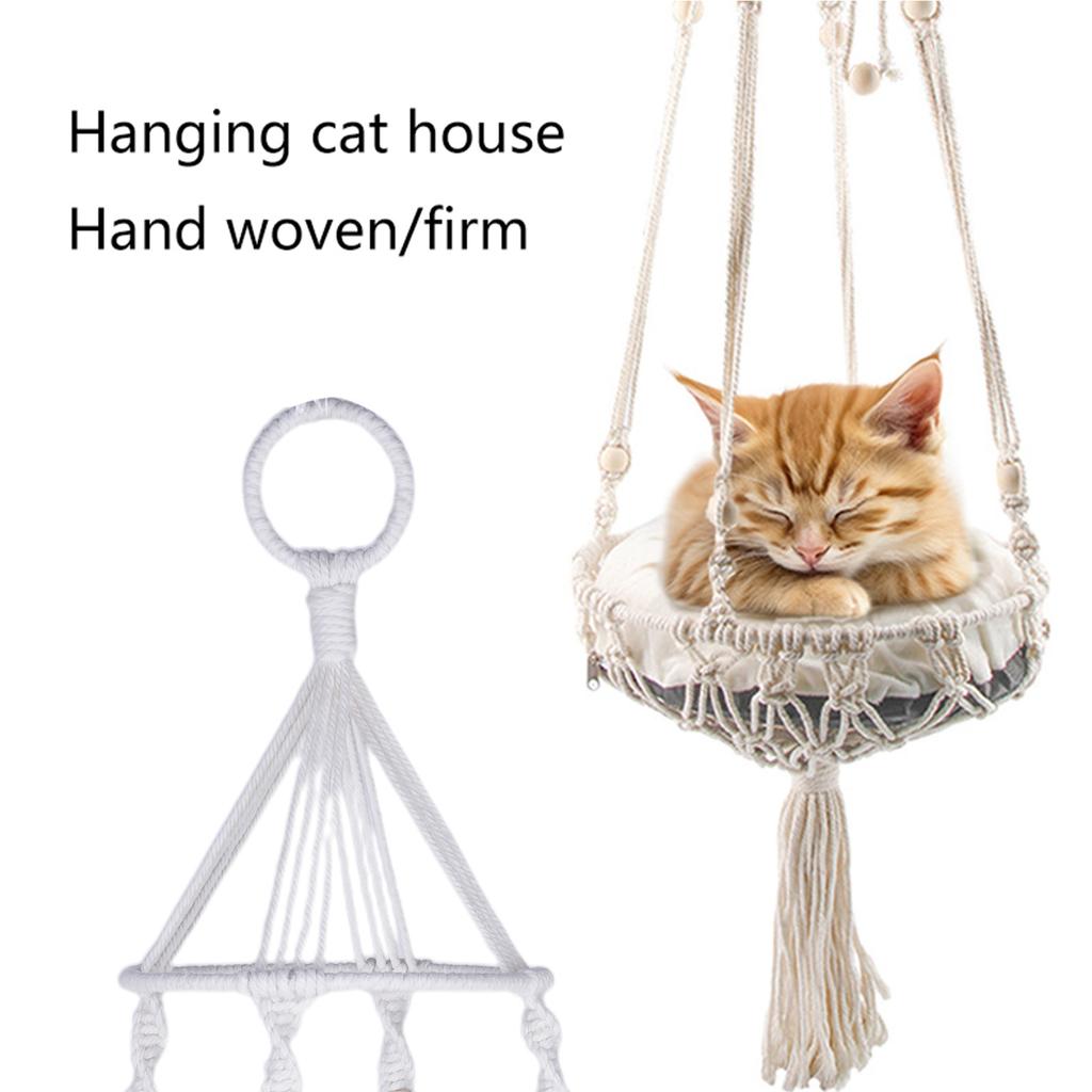 Crochet Pet Cat Hammock Kitten Window Seat Hanging Sleeping Bed Anti-Scratching Balcony Perches Rest Bed Cat Supplies
