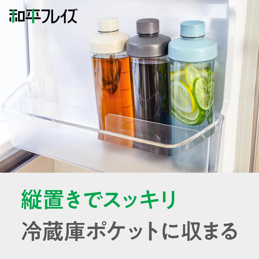 Wahei Freiz Water Wide Measuring Cold Water Anywhere Clear Time Bottle, 1L, Clear, Mouth, Marks, Pitcher, Bottle, Refrigerator, Bottle, RH-1744
