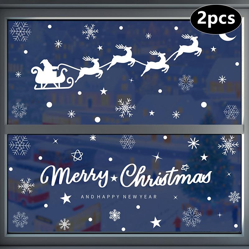 Creative Christmas Decorations, Electrostatic Stickers, Shop Window Decorations, Christmas Decorative Glass Stickers