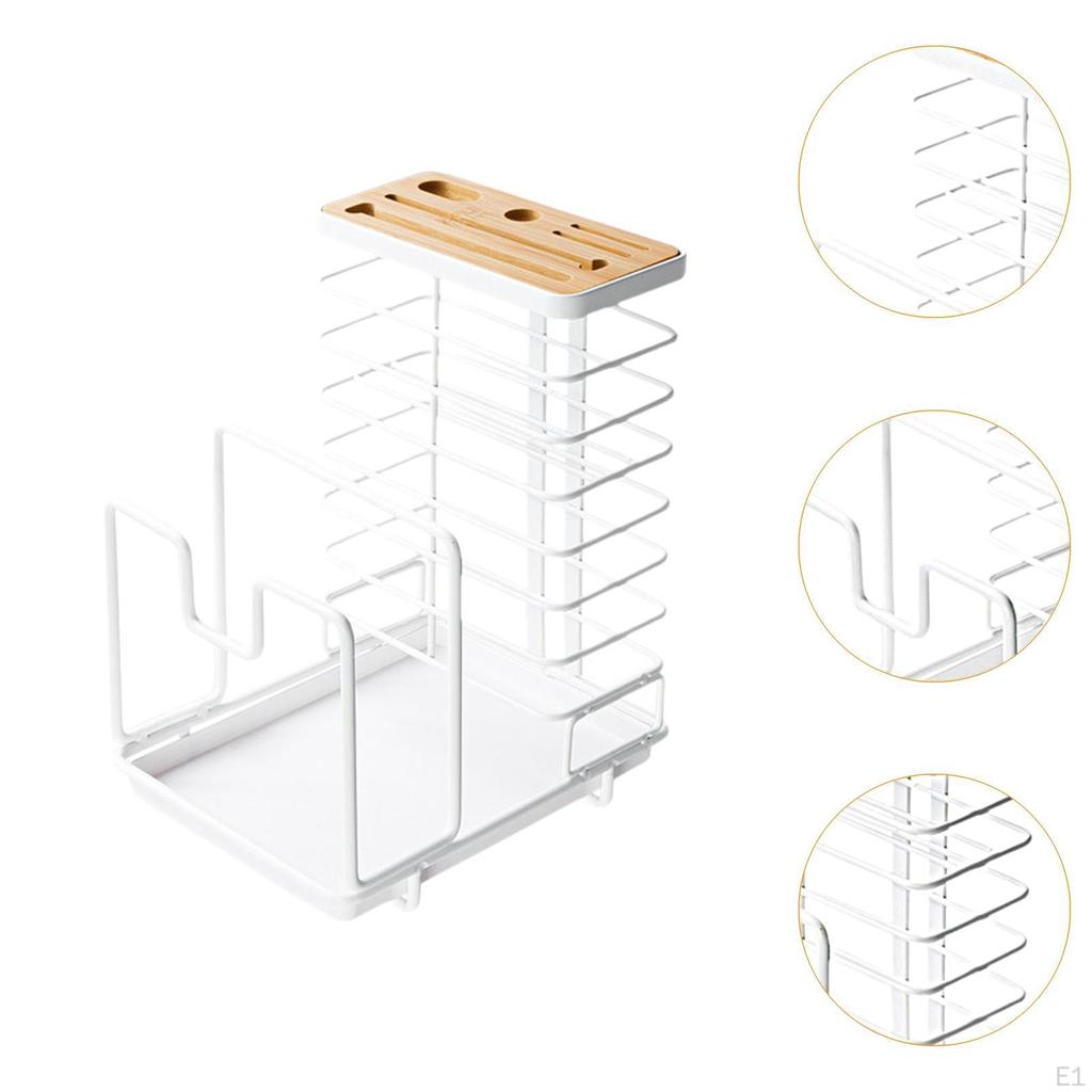 Étagère de Rangement de Cuisine Organisateur Porte-Couverts Pratique Planche à Découper Ustensiles de Cuisine