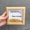 Gold Ingot Photo Frame Wooden Ornament - Creative DIY Gift for Dad