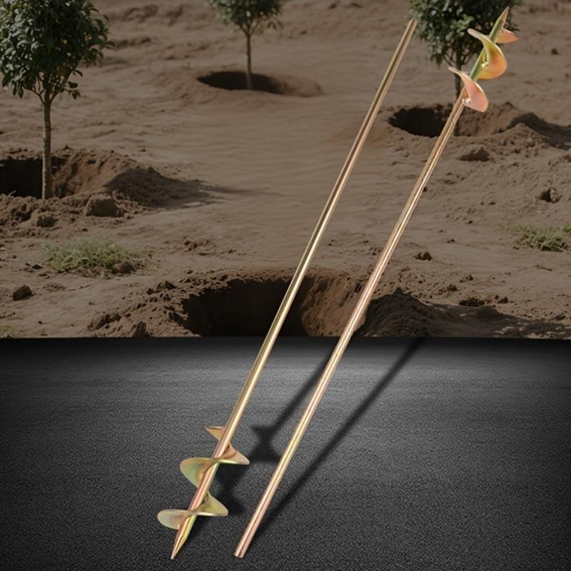 23.62inch Garden Spiral Drill Bit, Efficient Soil Drilling and Digging, Metal Construction, Garden Planting, Planting Efficiency, Durable Drill Bit