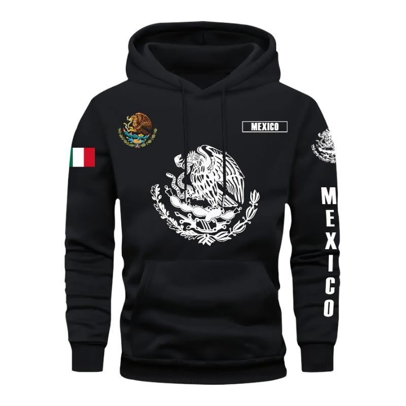 Sweat à capuche Drapeau Mexicain Aigle avec Cactus Pirate Quotidien Extérieur Fitness Sport Décontracté Chaud Automne Hiver Hommes Femmes Haut