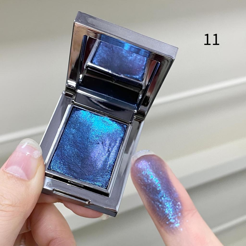 Paleta de Sombras de Ojos de Color Metálico con Brillo y Shimmer Impermeable Resistente al Sudor Fórmula Suave Difuminable para Festivales de Música Fiestas
