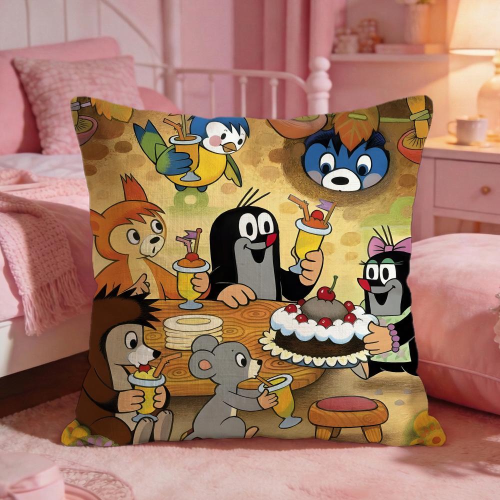 TThe Little MoleS Anime Cushion Cover Premium Comfort Reversible Pillow Cove Two In One Design For Any Room Car Interior