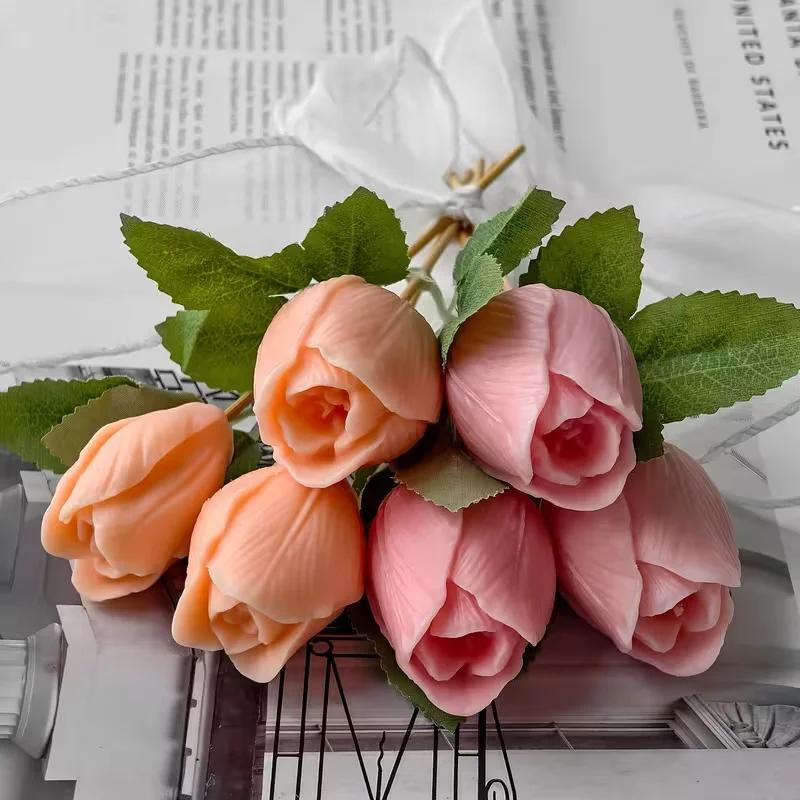 A Top Quality DIY Flowers Tulip Silicone Mold Handmade Scented Candle Plaster Resin Molds Homemade Cookies Chocolate Candy