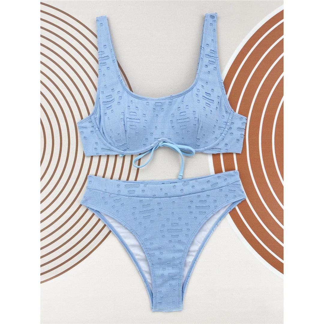 

Новый сексуальный бикини средней талии на косточках с подкладкой, женский купальник, женский купальник, комплект бикини из двух частей, купальный костюм для купания M синий