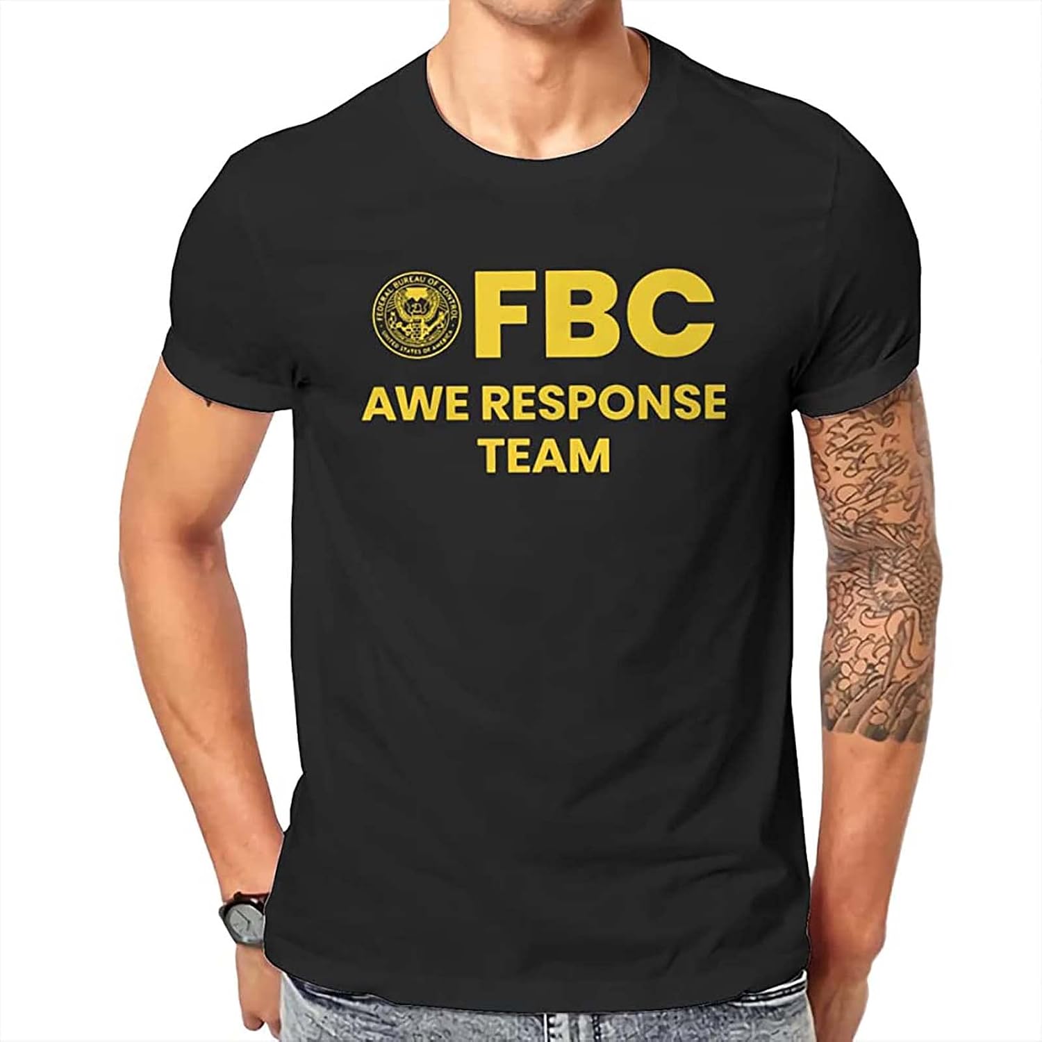 SCP Foundation Fictional Organization Tshirt Federal Bureau of Control AWE Team Basic T Shirt L чёрный