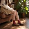 Forest Style Hollow Lace Socks Ruffle Crew for Women Cotton Frilly Socks Soft Breathable Comfortable Daily Wear Hosiery Casual Ankles And