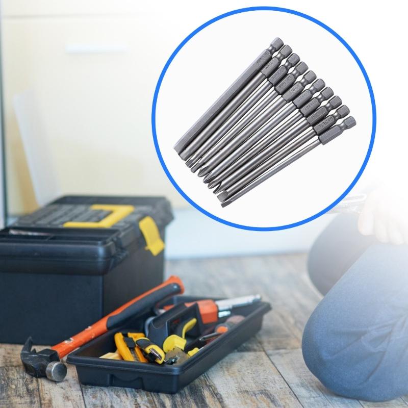 10Pcs Magnetic Screwdriver Set Batch Head Steel Slotted Screw Driver Bit Car Repair Electric Drill Power Tool
