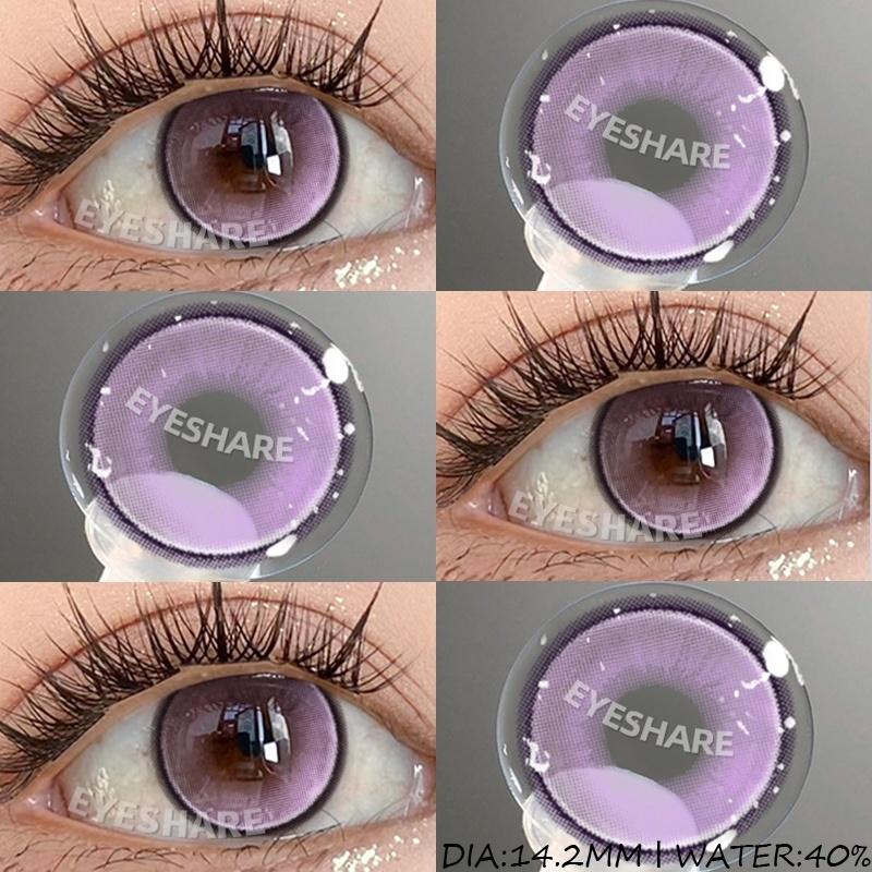 2Pcs Colored Contact Lenses for Eyes Cosplay Red Eye Lens Purple Anime Lenses Halloween Beauty Cosmetic for Eyes Yearly