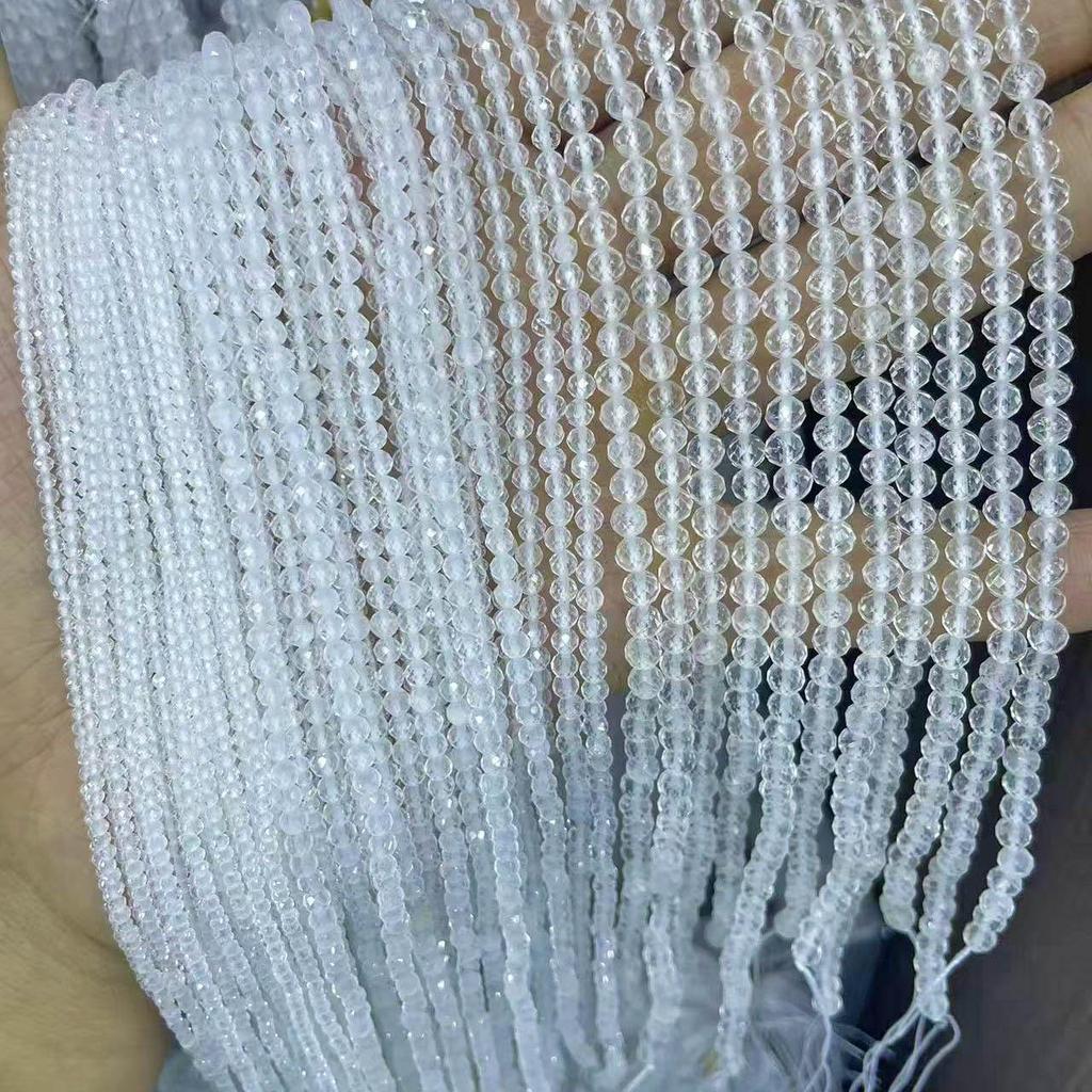 Natural Clear Faceted White Crystal Beads for DIY Jewelry