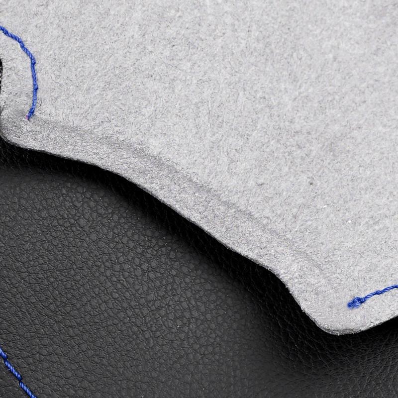 Black-blue line with blue strip Car Accessories Steering Wheel Microfiber Leather Cover Trim For Volvo S60 V60 XC60 XC90 S90 V90