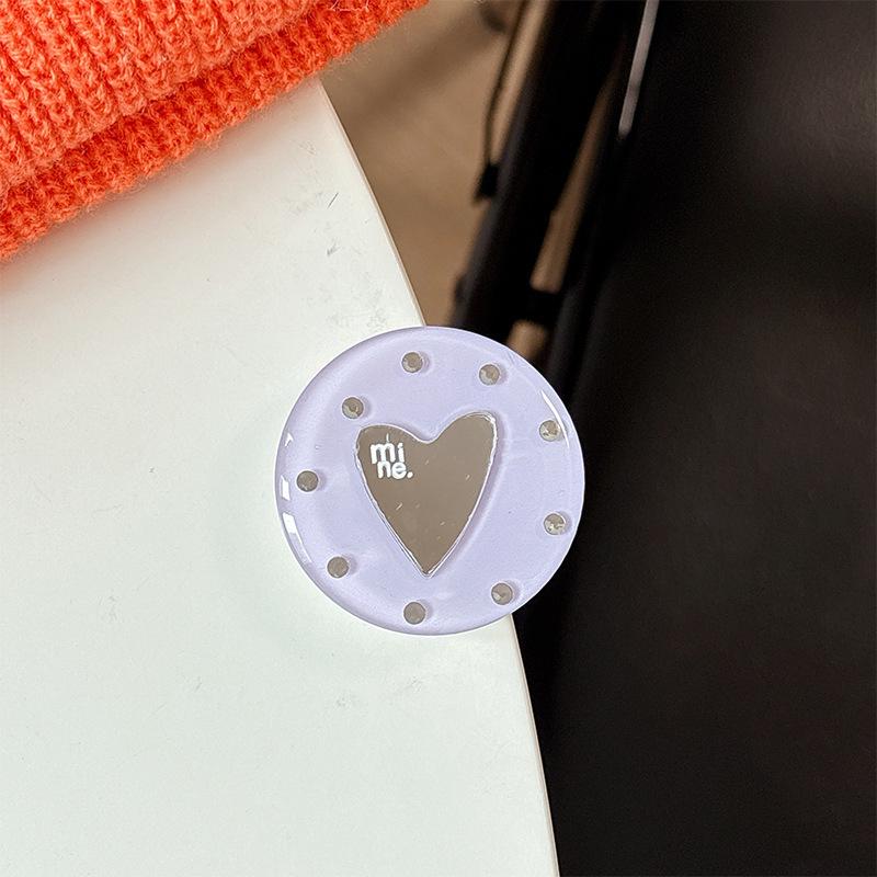 Cute Heart Mirror Ring Phone Holder - Magnetic & Portable